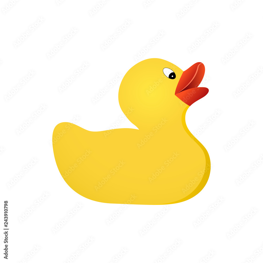 Yellow rubber duck. Toy duck. Vector illustration. EPS 10. Yellow rubber duck. Toy duck. Vector illustration. EPS 10.
