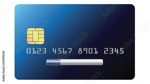 2D flat animated processing of shopping online and paying with a credit card on white background. Progress bar, transaction