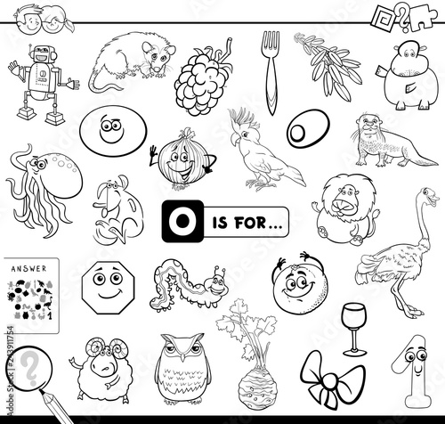 O is for educational game coloring book