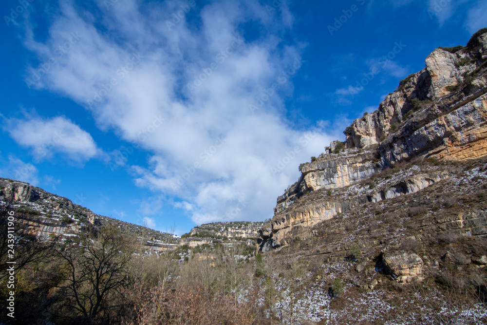 Mountain karstic landscape in Orbaneja del Castillo, Spain