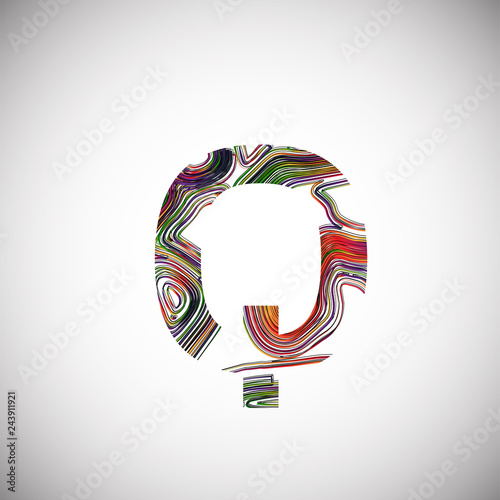 Colorful character from a typeface, vector illustration