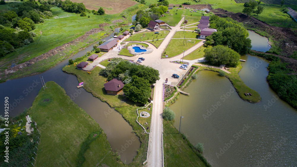 resort village on lake
