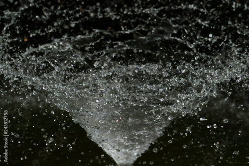 Water splash with black background