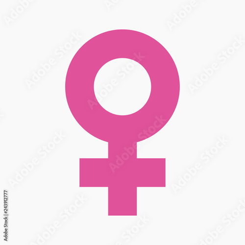 Pink female sign. Vector illustration. EPS 10.