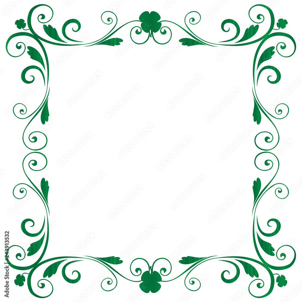 St Patty-Green Florish Shamrock Frame St Patty-Green Florish Shamrock Frame