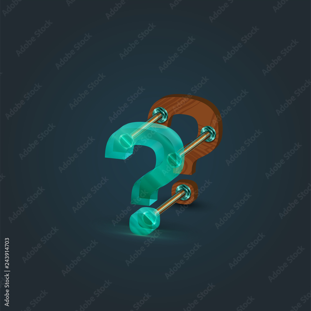 Character made by glass and wood, vector Character made by glass and wood, vector
