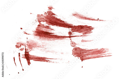 Bloody dry prints, isolated on white background