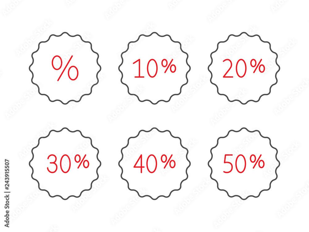 Discount vector icons Discount vector icons