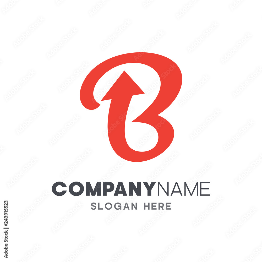 initial letter B logo with arrow shape, letter B business logo template initial letter B logo with arrow shape, letter B business logo template