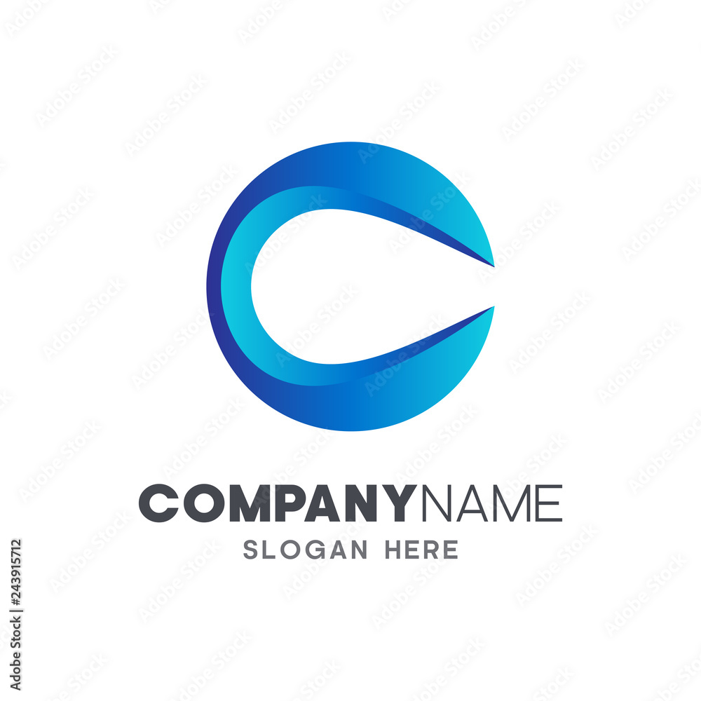 initial letter C business logo template
