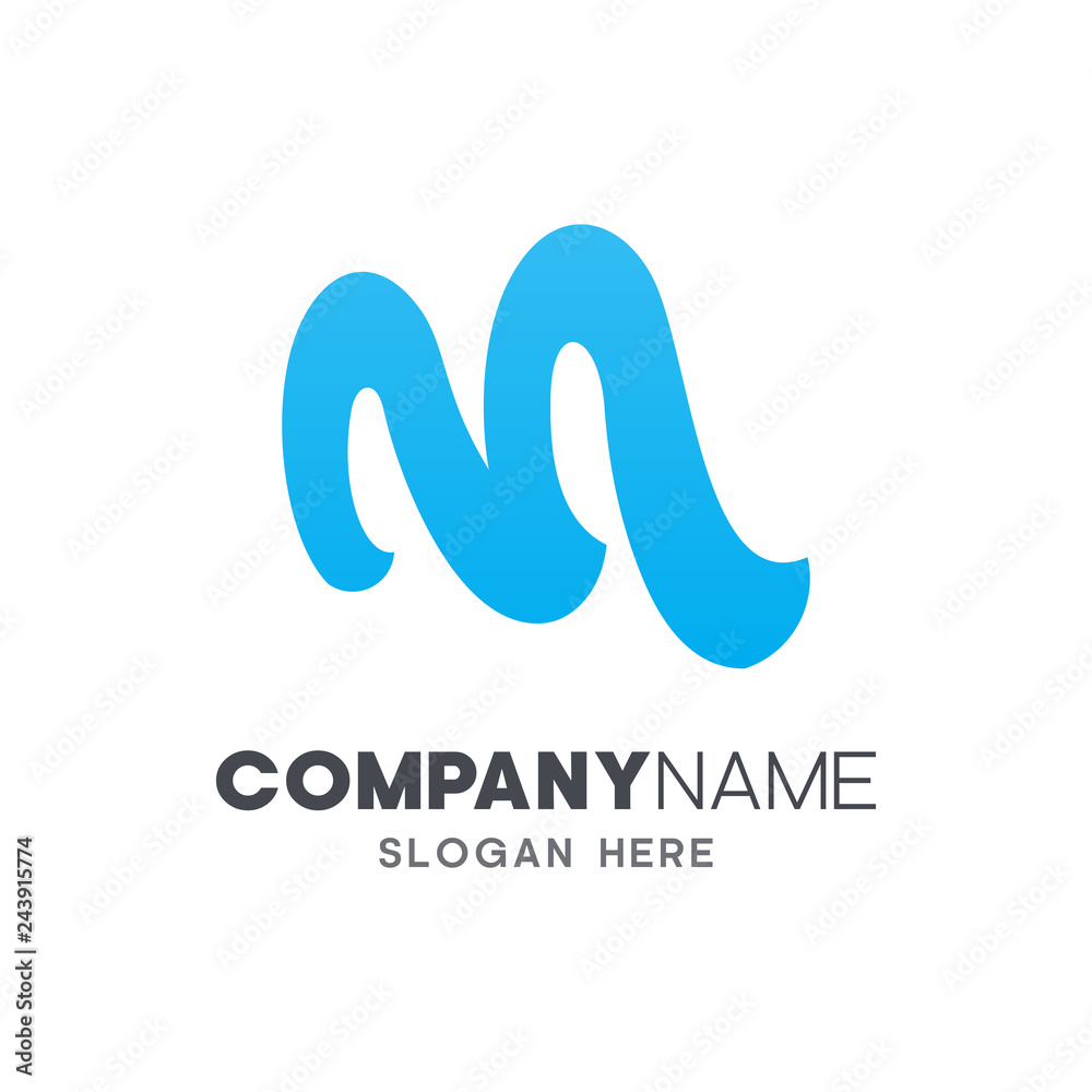 initial letter M business logo template