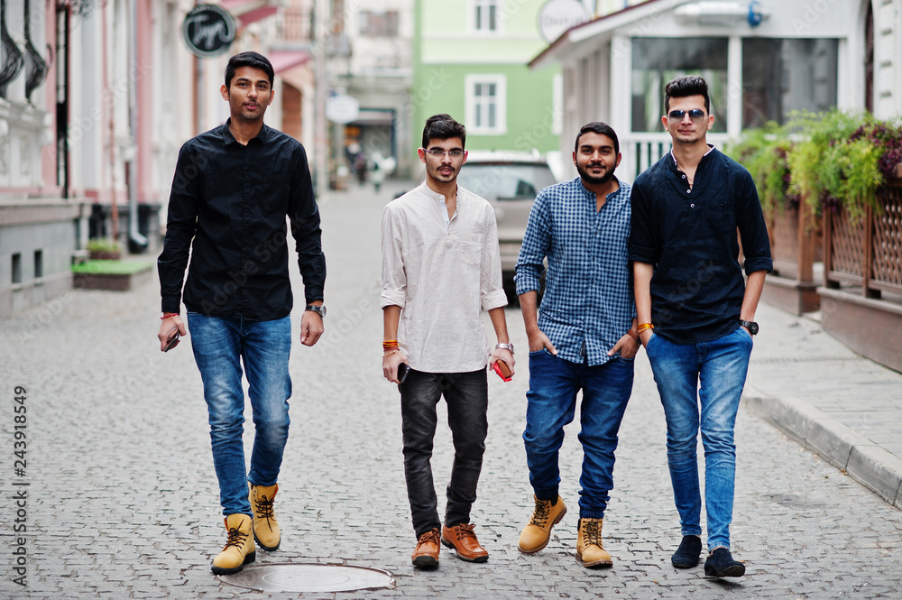 Group of four indian ethnicity friendship togetherness mans. Group of four indian ethnicity friendship togetherness mans.