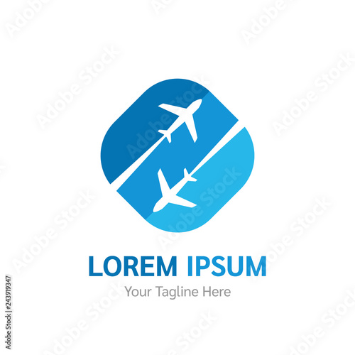 Airlines, travel or logistics company's vector logo, icon, symbol