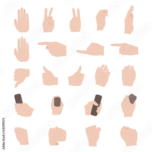Hands set. Vector.