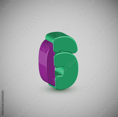 3D colorful character from a typeset, vector