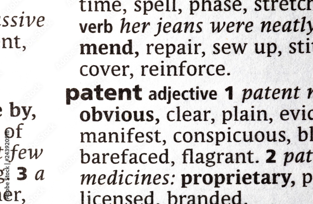 Close Up of Specific Word Patent in a Dictionary