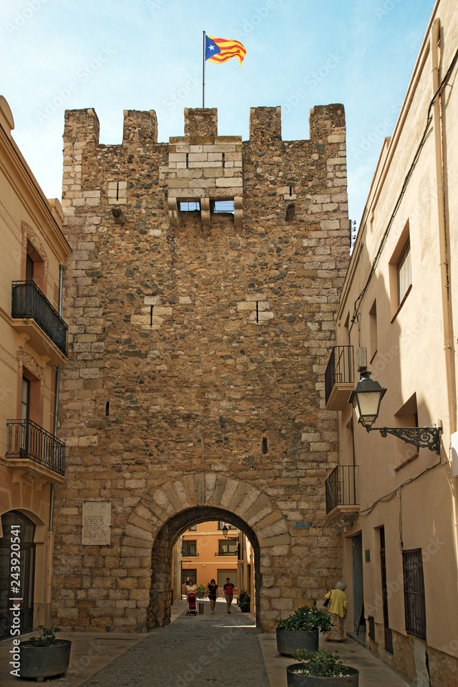 gates of the fortress of Montblanc town, Catalonia, Spain. This forthess has the most preserved surrounding walls in Catalonia, Spain