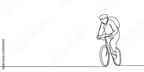 One Line Drawing of a Bicyc...