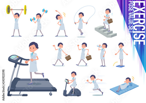 flat type Beauty staff women_exercise
