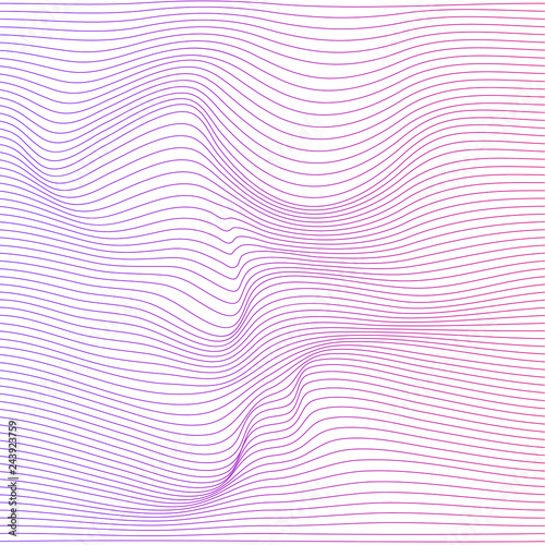 Vector color stripe deformation background.