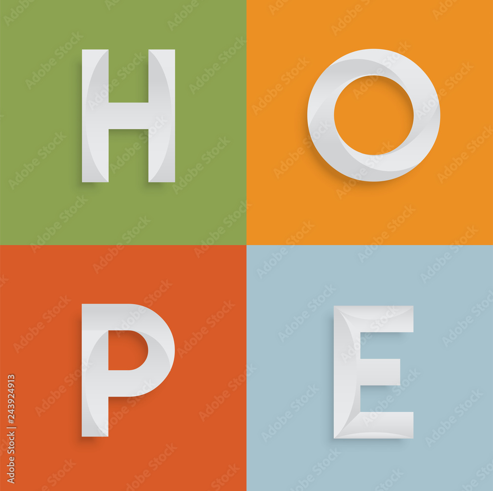 Fototapeta premium 'HOPE' four-letter-word for websites, illustration, vector