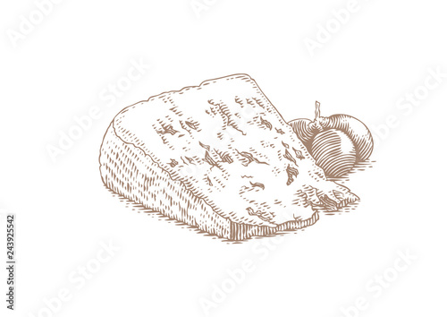 Blue cheese with grape