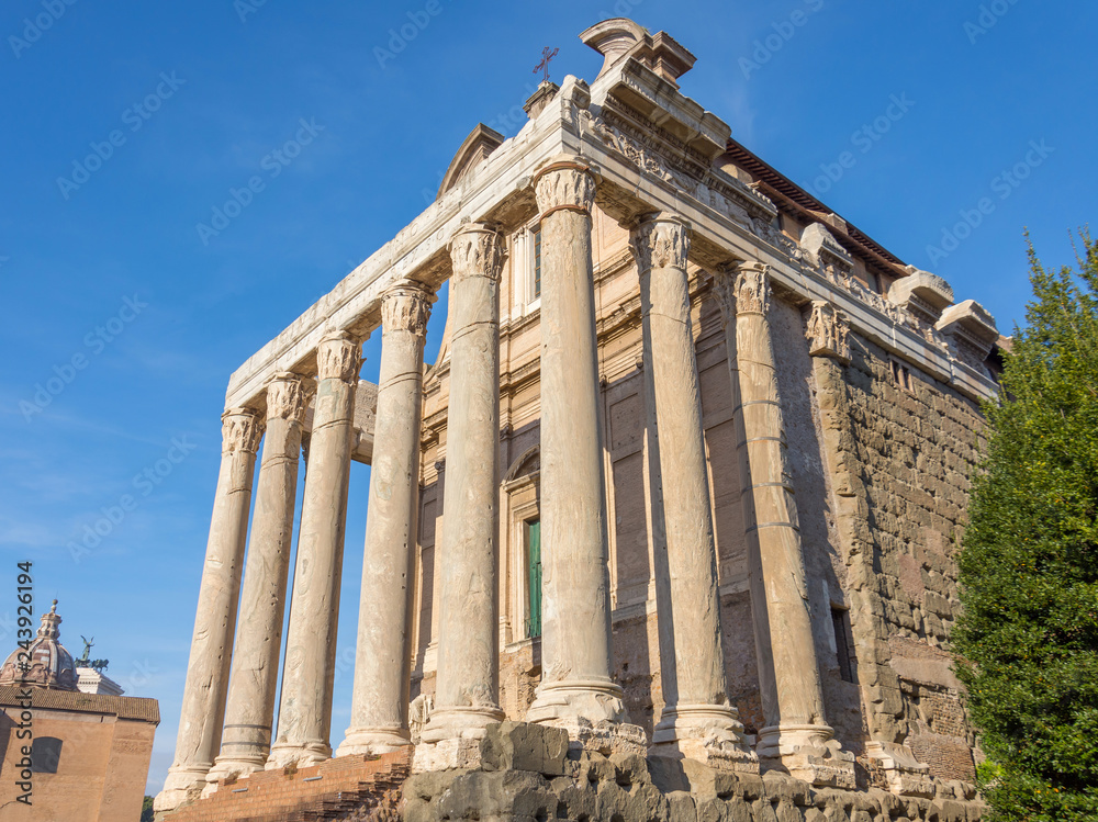 The Temple of Antoninus and Faustina is an ancient Rome, Forum Romanum.