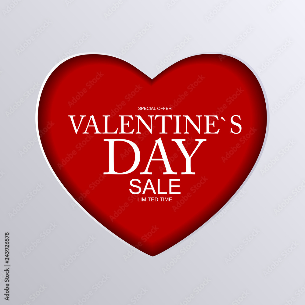 Valentines Day Sale, Discont Card. Vector Illustration Valentines Day Sale, Discont Card. Vector Illustration