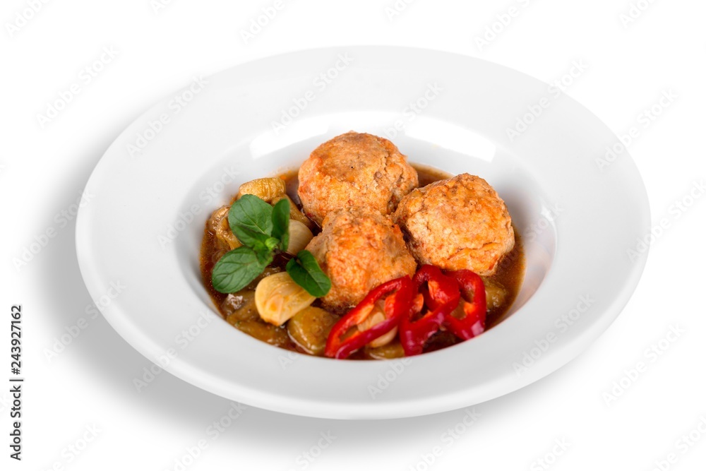Ethnic food with hot peppers in it Ethnic food with hot peppers in it