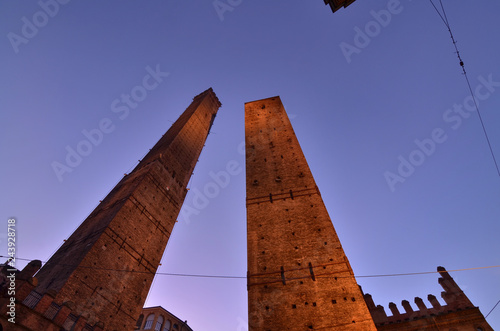  The two medieval towers of the city Asinelli, the highest and Garisenda. photo
