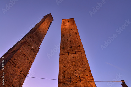  The two medieval towers of the city Asinelli, the highest and Garisenda. photo