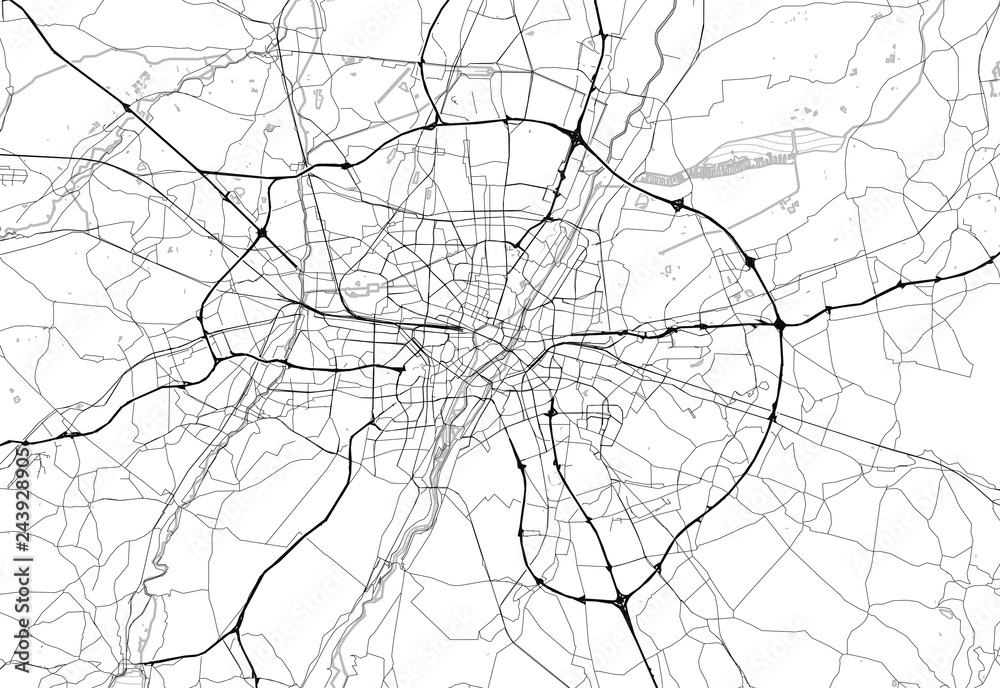Naklejka premium Mapa obszaru Monachium, Niemcy