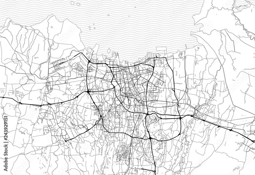 Area map of Jakarta, Indonesia