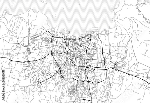 Area map of Jakarta, Indonesia