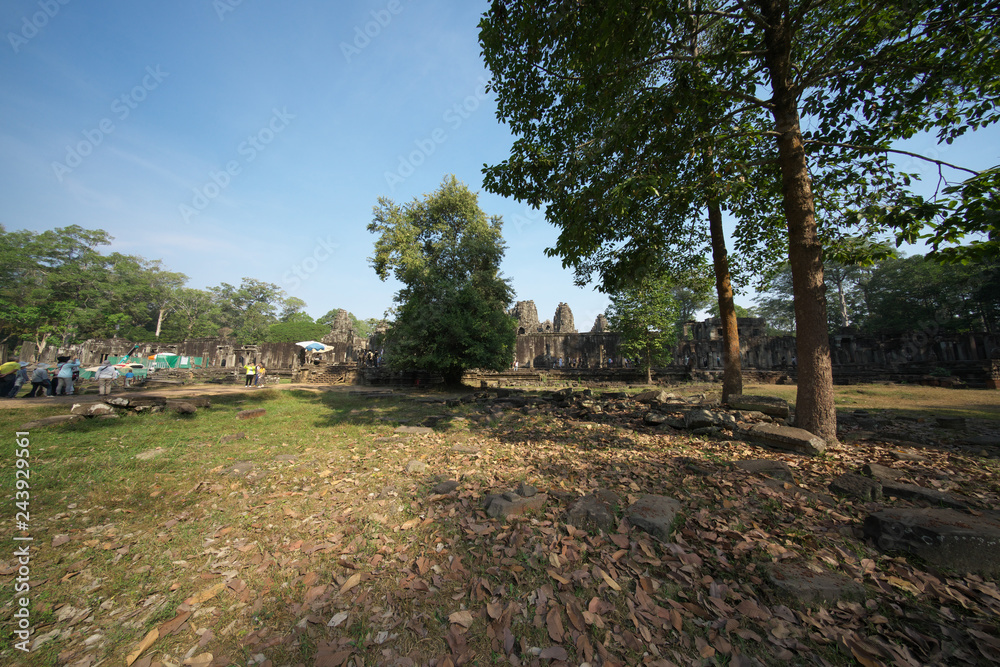 Siem Reap,Cambodia-Januay 11, 2019: The East Gate of Bayon, Angkor Thom, Siem Reap Siem Reap,Cambodia-Januay 11, 2019: The East Gate of Bayon, Angkor Thom, Siem Reap