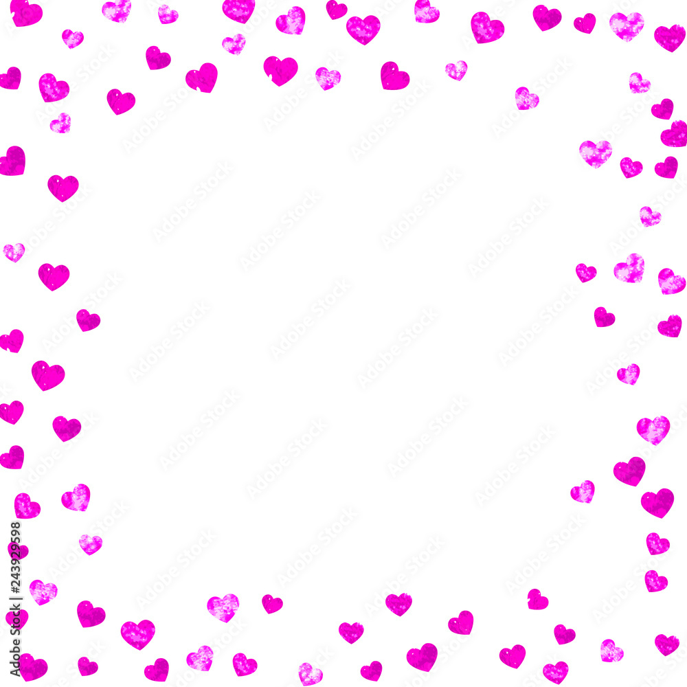 Heart frame for Valentines day with pink glitter Heart frame for Valentines day with pink glitter