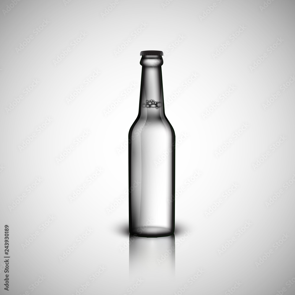Transparent realistic bottle, vector illustration Transparent realistic bottle, vector illustration