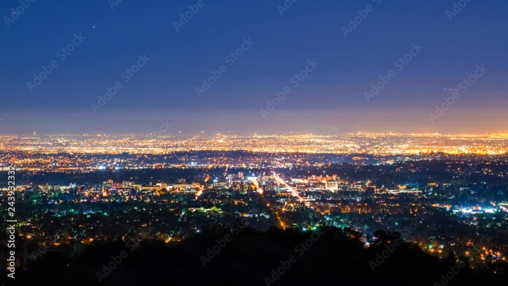 Timelapse overview of Urban City Lights in Los Angeles -Zoom In- Timelapse overview of Urban City Lights in Los Angeles -Zoom In-