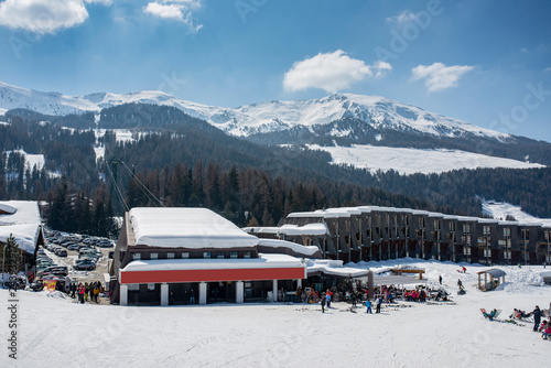 Ski resort in the italian alps, Pila Aosta