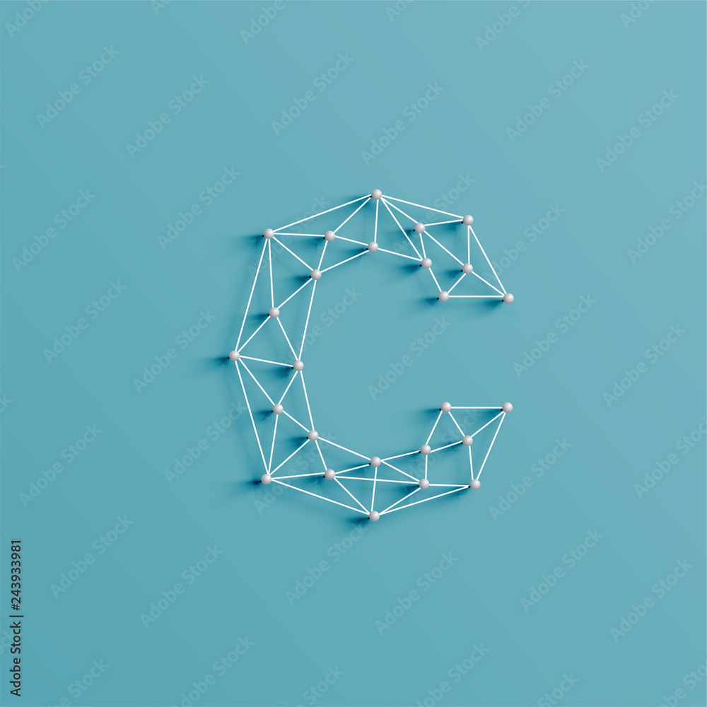 A character made by pins and lines, 3D and realistic, vector A character made by pins and lines, 3D and realistic, vector