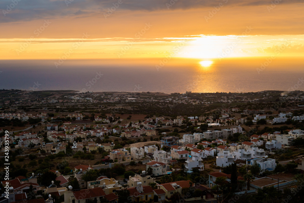 Panorama with Paphos Cyprus island