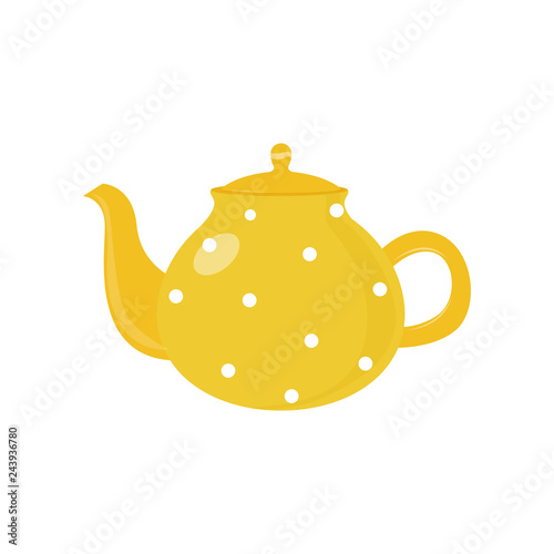 Beautiful colored teapot for brewing tea and boiling water. Teapot unusual shape.