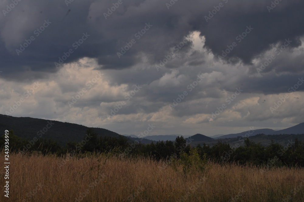 clouds over mountains