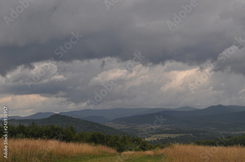 clouds over mountains