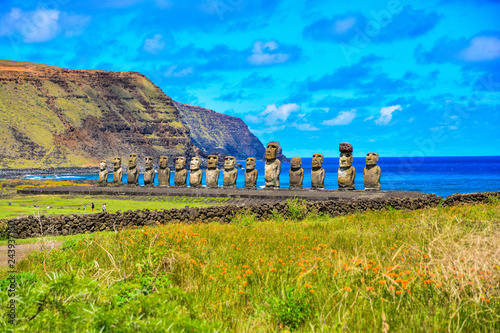 Bild auf Leinwand ahu tongariki easter island