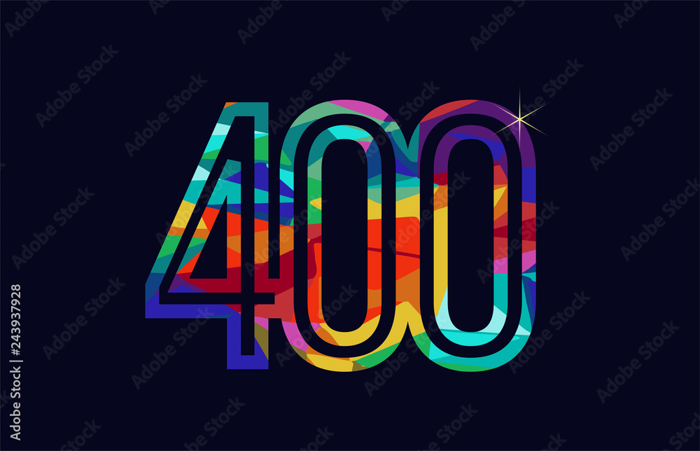 rainbow colored number 400 logo company icon design rainbow colored number 400 logo company icon design