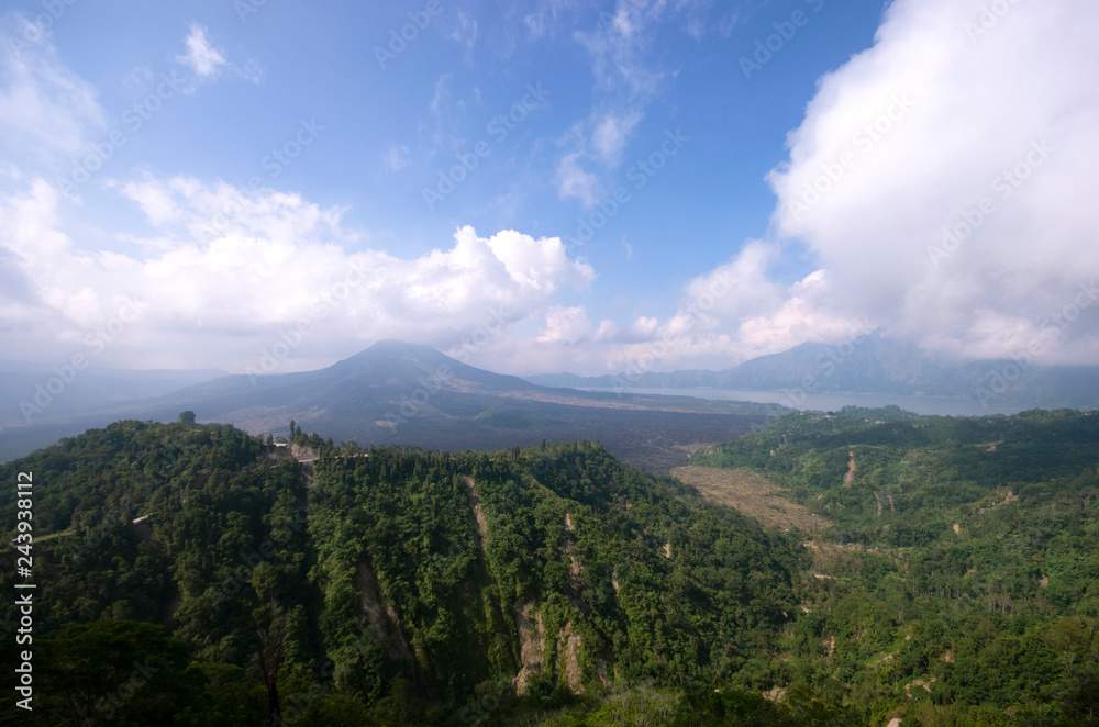 View of mount batur volcano in Kintamani, Bali, Indonesia