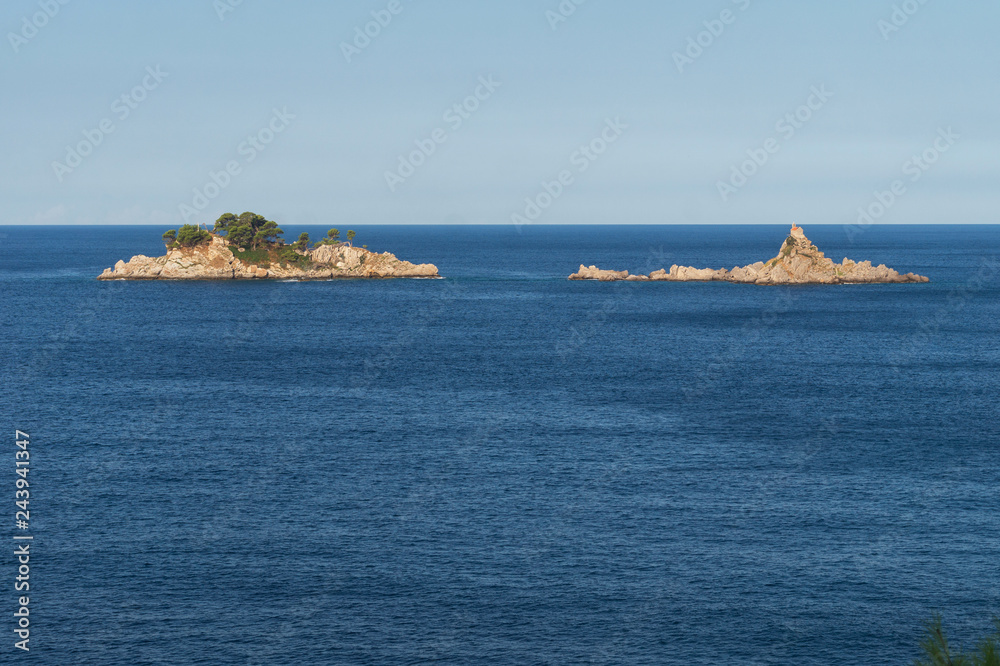 Scenic view of islands Sveta Nedelja and Katic, Montenegro Scenic view of islands Sveta Nedelja and Katic, Montenegro