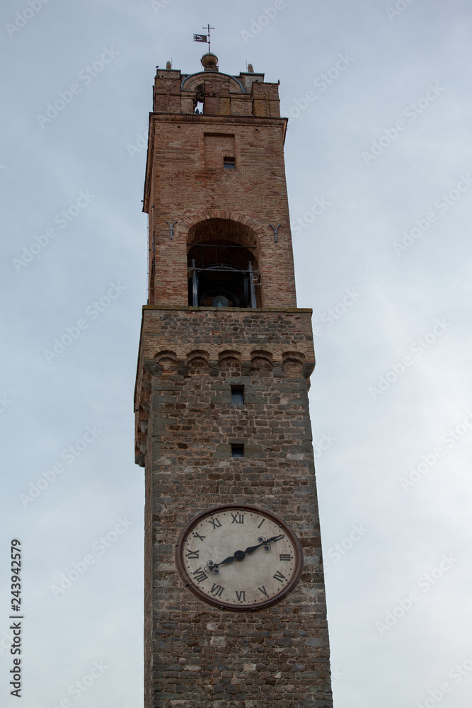 Old bell tower with a clock