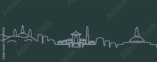 Kathmandu Single Line Skyline